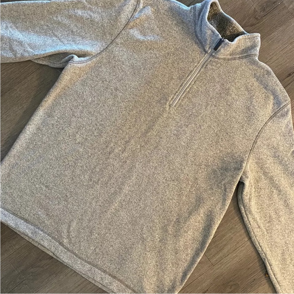 Van Heusen‎ Mens 1/4 Zip Sweater XL Gray Heathered  Mock Neck Excellent